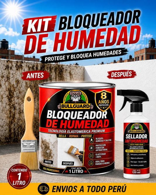 KIT BLOQUEADOR DE HUMEDAD + SPRAY SELLADOR ANTIHUMEDAD + BROCHA F1