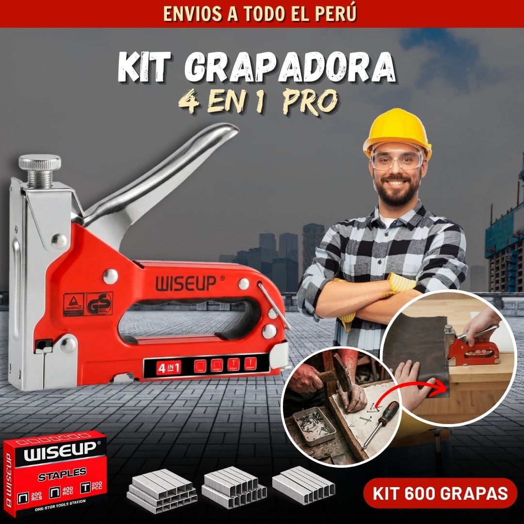 KIT GRAPADORA 4 EN 1 + CAJA DE GRAPAS T1